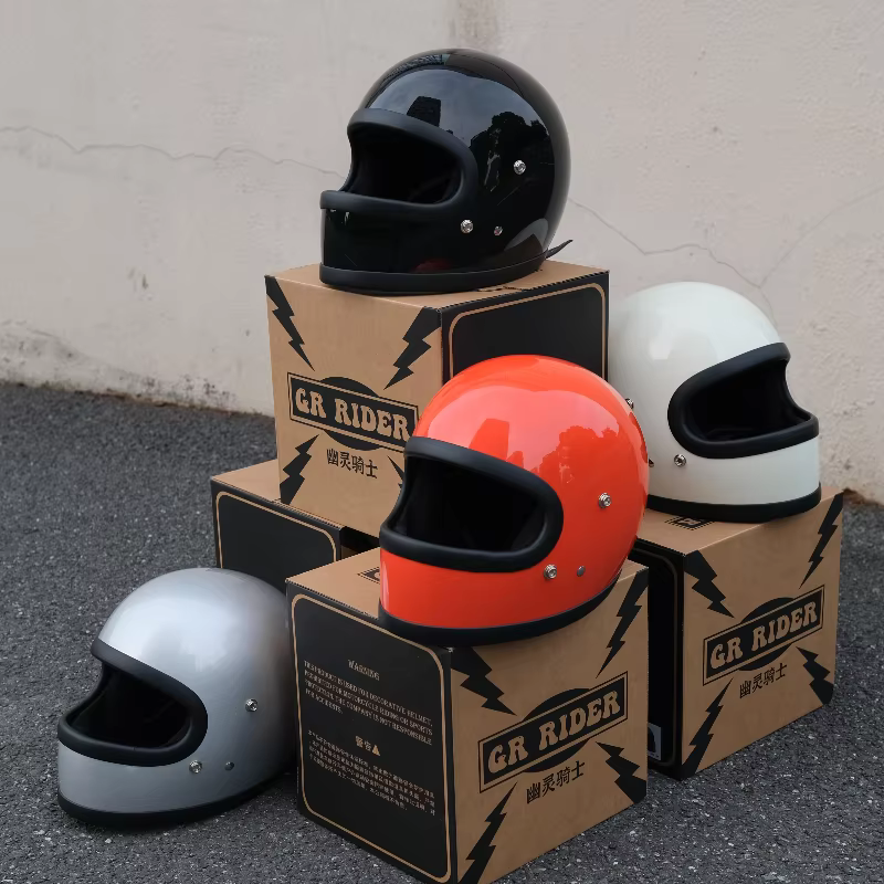 Casque de Moto Vintage japon Tech casques intégraux en fibre de verre Casco