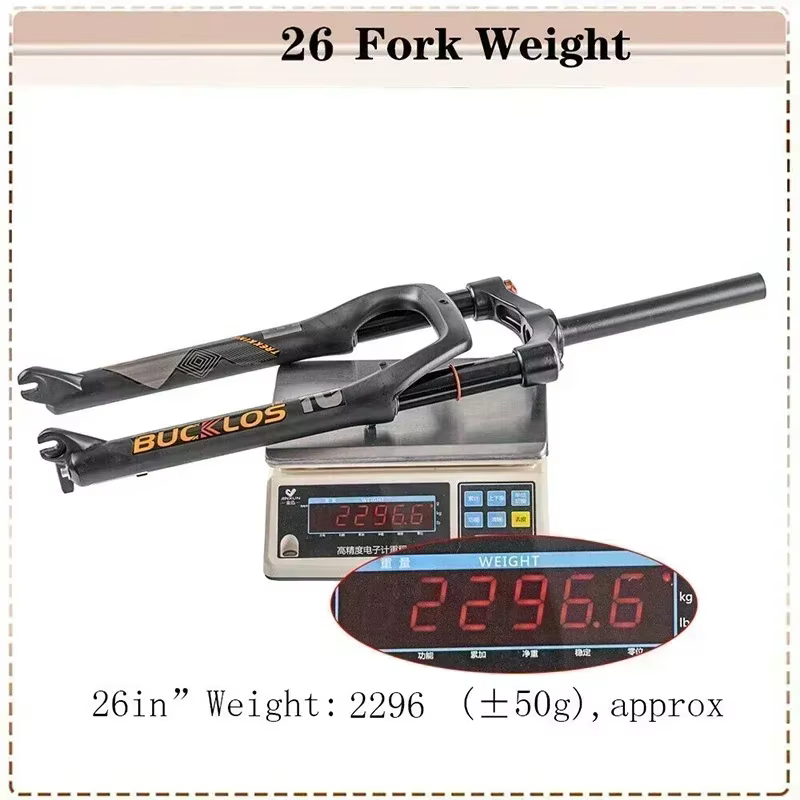 BUCKKub26X4.0-Fourche de vélo à suspension pneumatique