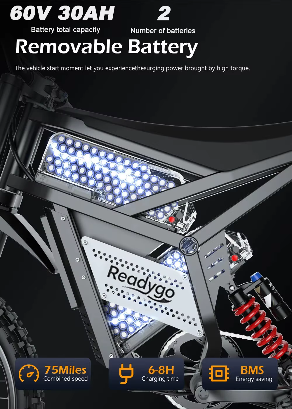 Vélo électrique tout-terrain Readygo E6 Ultra pour adultes