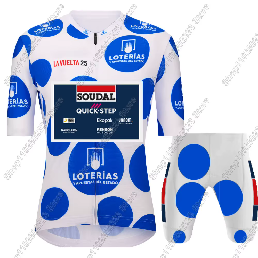 2025 Espagne Tour Soudal Quick Setp Maillot de cyclisme ensemble vêtements de vélo chemises