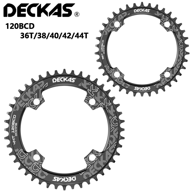 DECKAS 120BCD 36T/38/40/42/44T vélo de montagne manivelle roue à chaîne plateau en aluminium réparation creuse approprié BCD 120mm