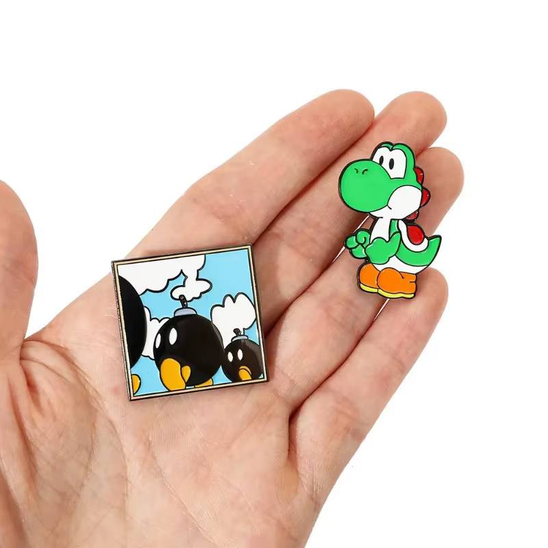 Broche Super Mario Yoshi Anime Créative, Épingles de Décoration pour Sac, Décoration de Sac à Dos, Accessoires de Revers en Émail Drôles et de Dessin Animé, Cadeaux
