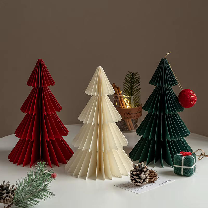 Décoration de sapin de Noël, ornements de sapin de Noël en papier nid d'abeille 3D, pendentifs suspendus pour sapin de Noël, décoration de fête de Noël et du Nouvel An