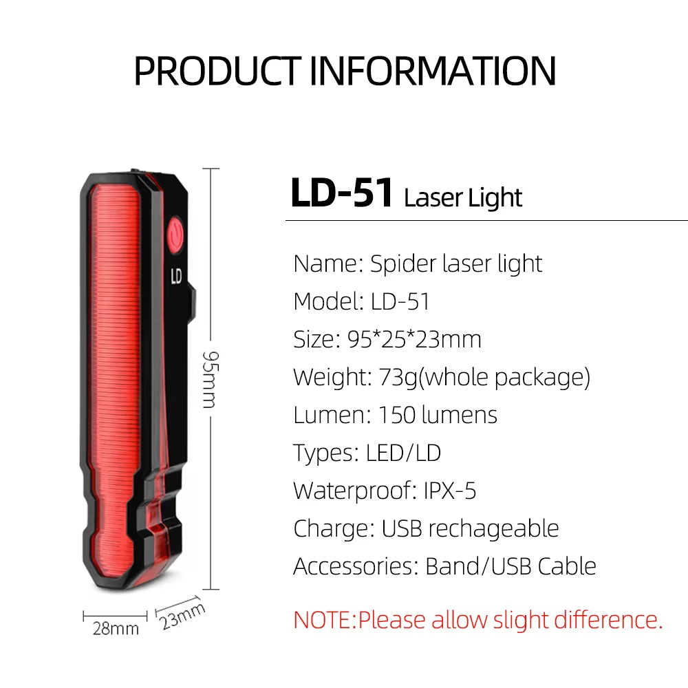 Feu Laser pliant pour vélo