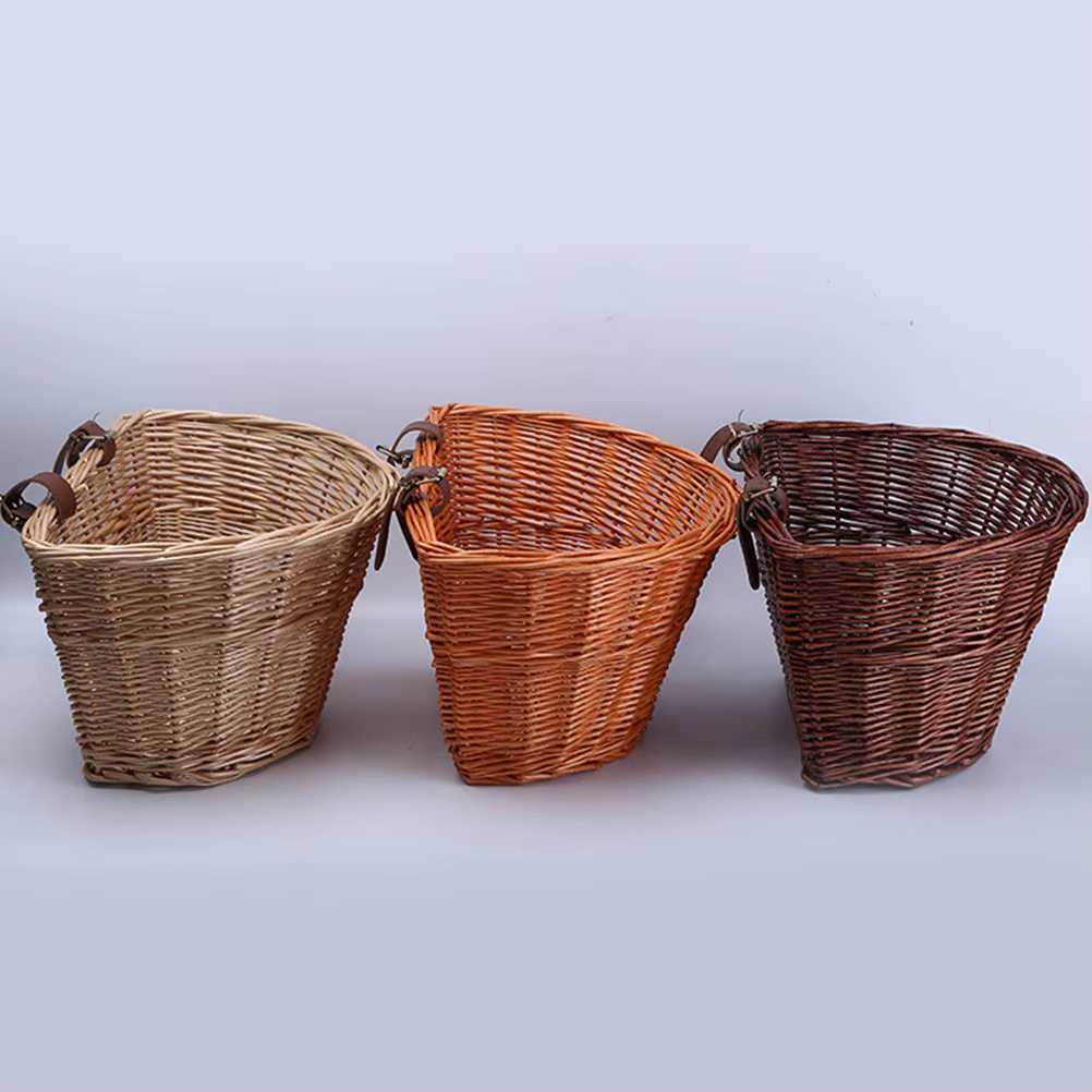 Panier de vélo en osier marron