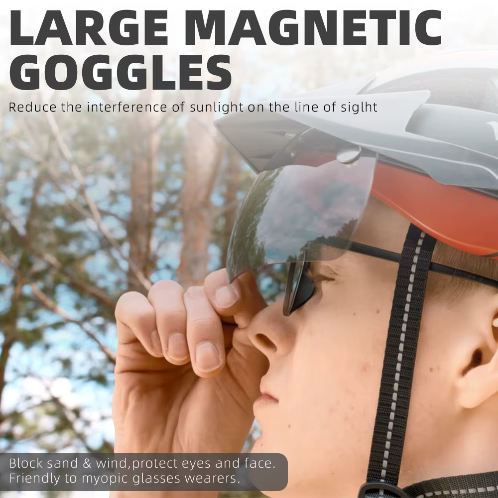Casque de vélo avec feu arrière LED et pare-soleil pour homme et femme