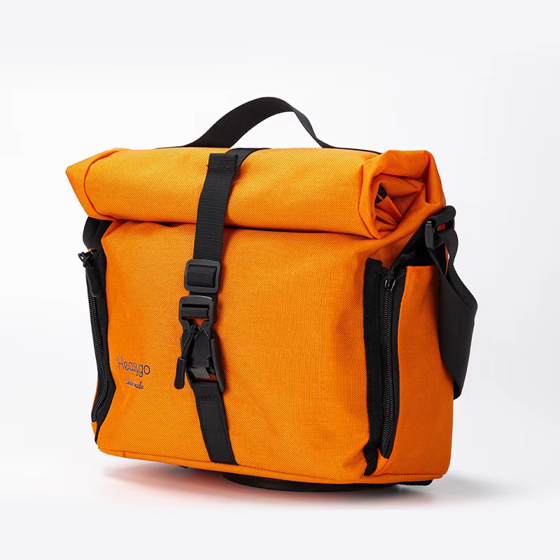 Heasygo 2517 sac de vélo adapté au vélo pliant Brompton Dahon avec nez de cochon, sac multifonctionnel étanche de grande capacité 7-10L
