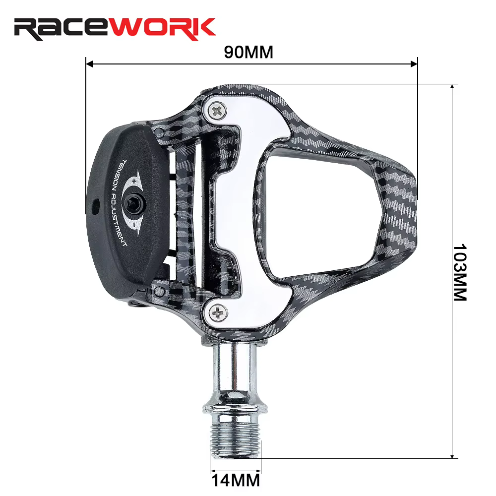 Pédales de vélo de route RACEWORK en Fiber de carbone/Nylon avec roulement en céramique