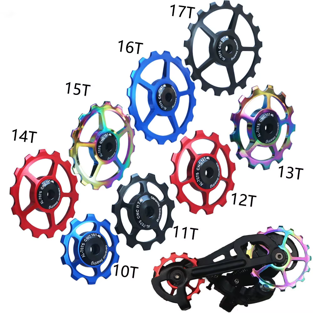 10T 11T 12T 13T 14T 15T 16T 17T vtt vélo de route dérailleur arrière poulie rouleau roulement en céramique Guide roue Jockey pour Shimano Sram