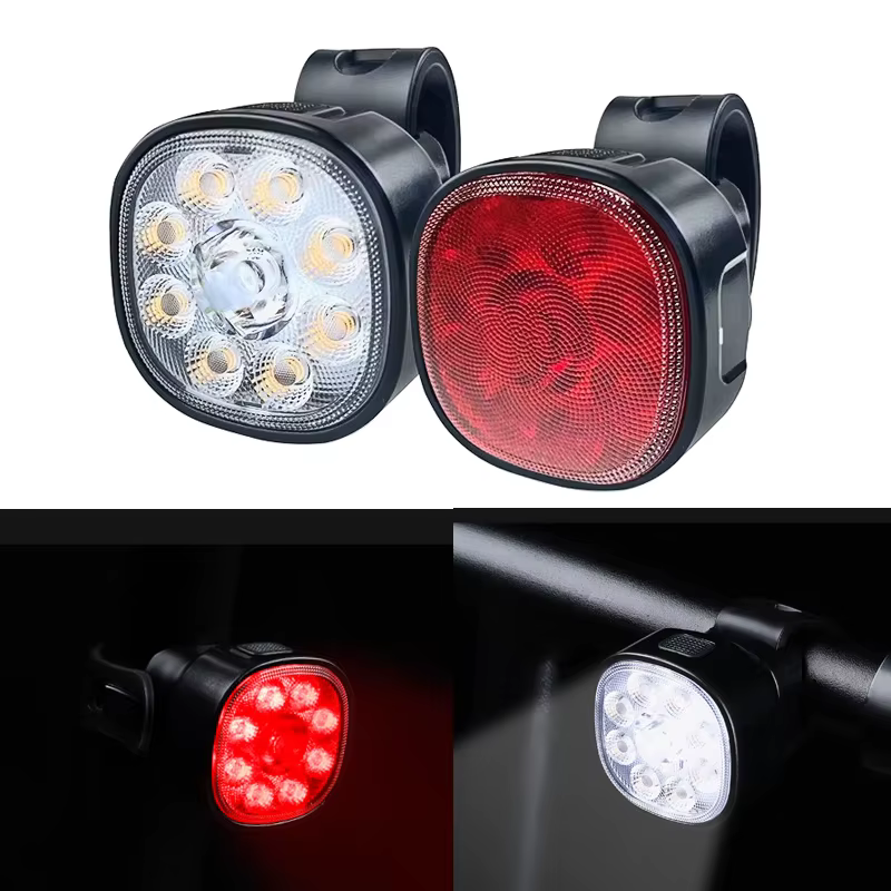 Ensemble d'éclairage de vélo puissant USB Rechargeable lampe