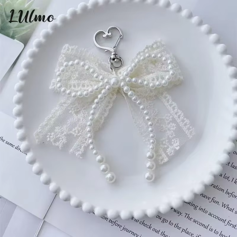 Accessoires de sac à nœud en dentelle, pendentif de téléphone portable, porte-clés en dentelle, pendentif de sac blanc, chaîne de téléphone portable, accessoires de sac