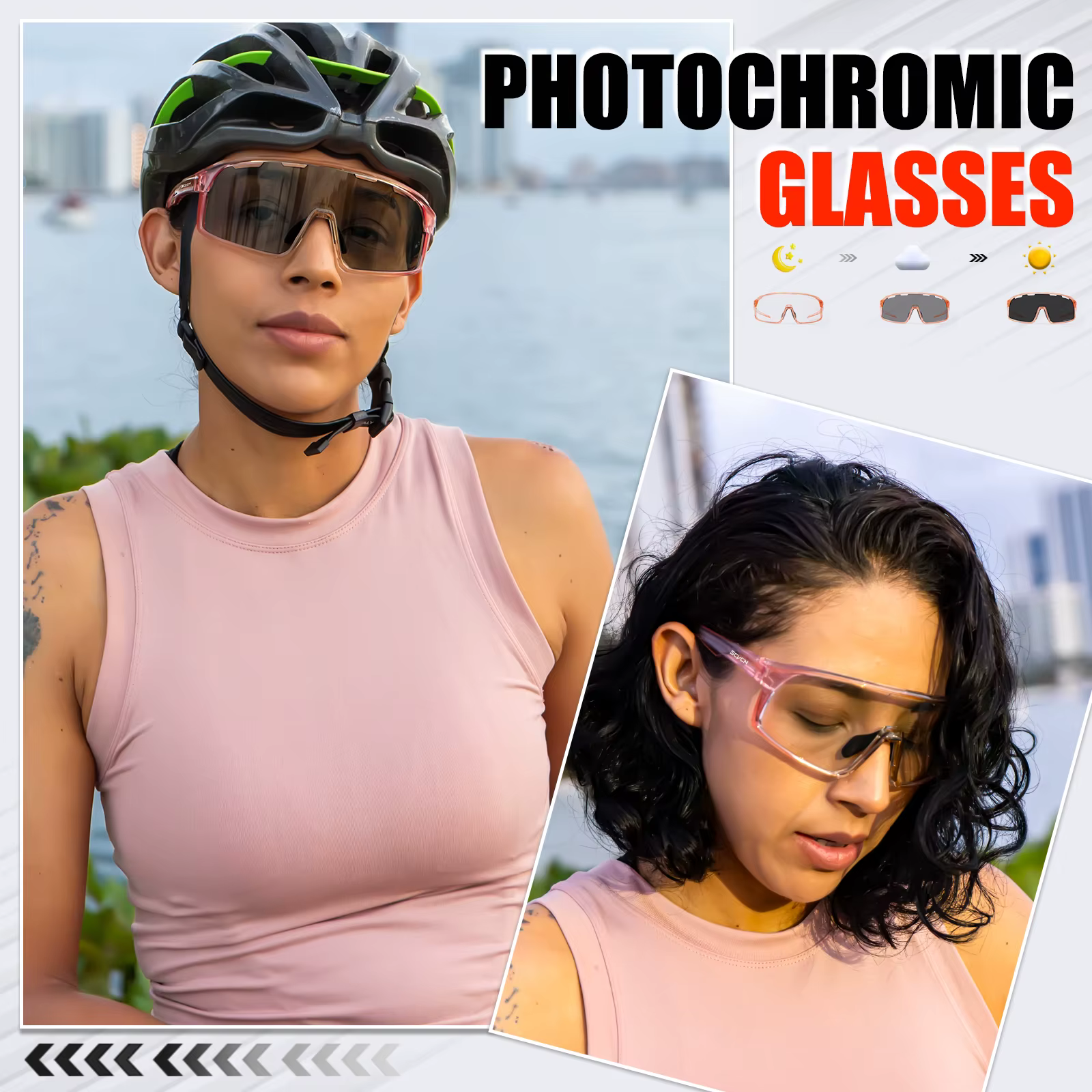 SCVCN lunettes de soleil de cyclisme photochromiques