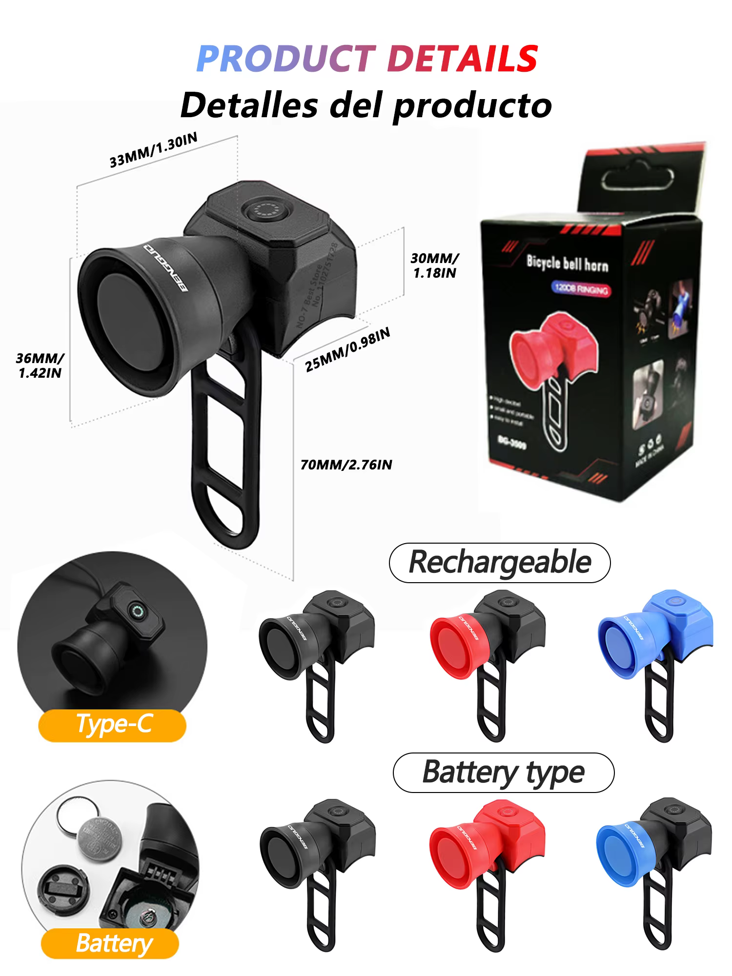 Klaxon de vélo électronique étanche