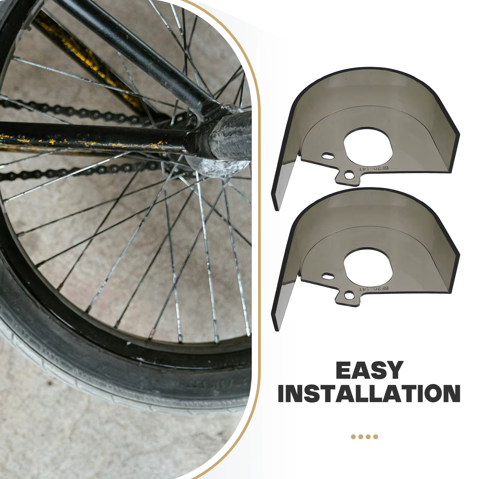 Lot de 2 protections de chaîne de vélo noires