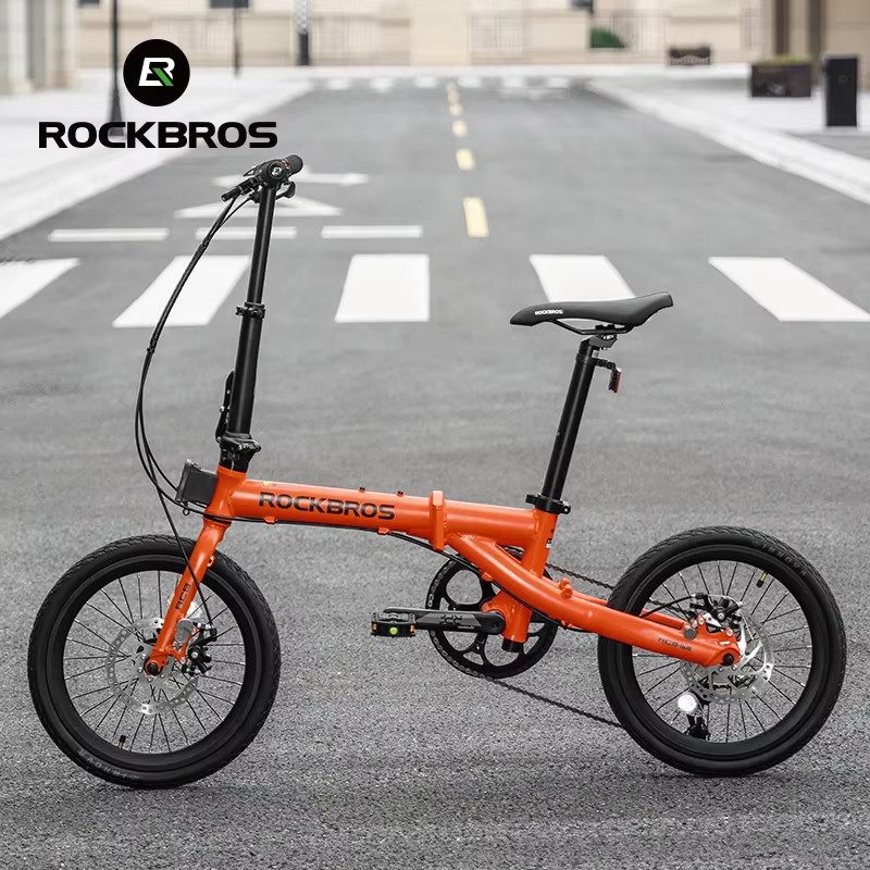 ROCKBROS vélo pliant 16 pouces 9 vitesses double frein C cadre en alliage d'aluminium adulte