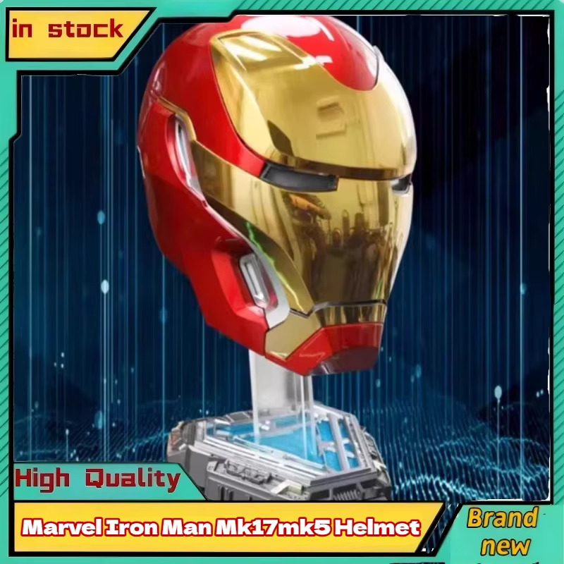 En stock : Casque Marvel Iron Man Mk17mk5 avec commande vocale Jarvis, ouverture automatique, masque mécanisé, jouet électrique pour collectionneurs et fans