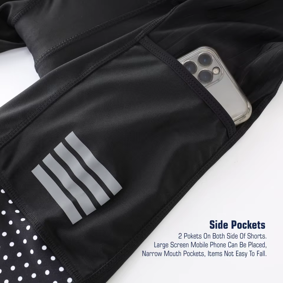 KEMALOCE short de cyclisme hommes blanc noir & gris & rouge Gel Pad été vélo Shorts course sur route Compression