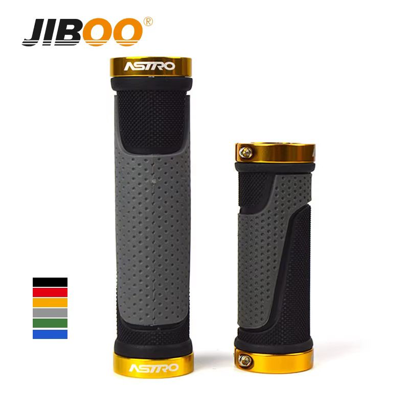 JIBOO 1 paire longue / courte poignée de vélo pour VTT caoutchouc naturel alliage d’aluminium anneau de verrouillage