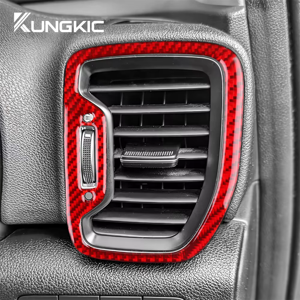 Autocollant de cadre de sortie d'air latérale en fibre de carbone souple véritable pour Kia Sportage 2017 2018 2019, accessoires de garniture intérieure