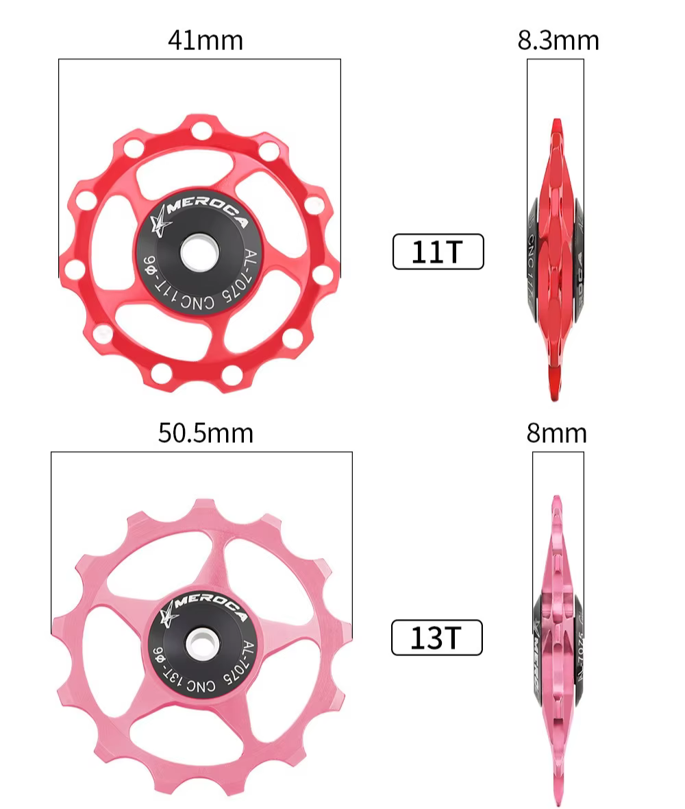 MEROCA 11T 13T vélo en alliage d'aluminium roue de guidage poulie arrière dérailleur Guide vtt roulement en céramique