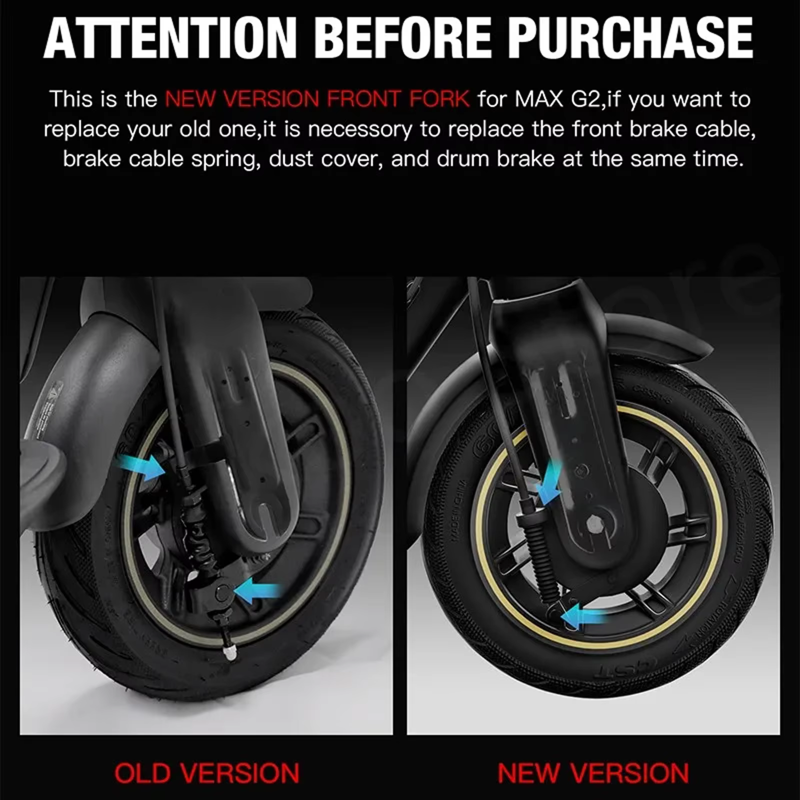 Frein à tambour version 2025 pour trottinette électrique Segway Max G2 G65
