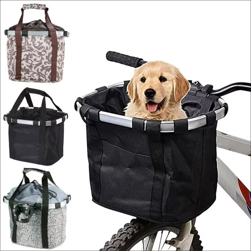 Panier avant de vélo 2-en-1 détachable pour petit animal de compagnie