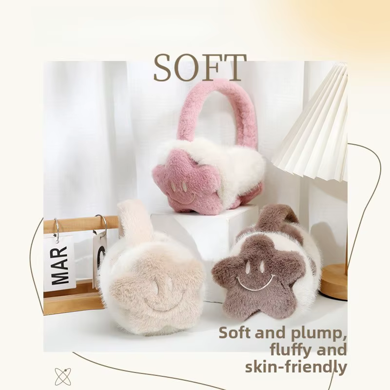 Cache-oreilles pliables en peluche chaude pour le cyclisme en plein air équitation étudiant couvre-oreilles chauffe-oreilles hiver automne Style de dessin animé mignon