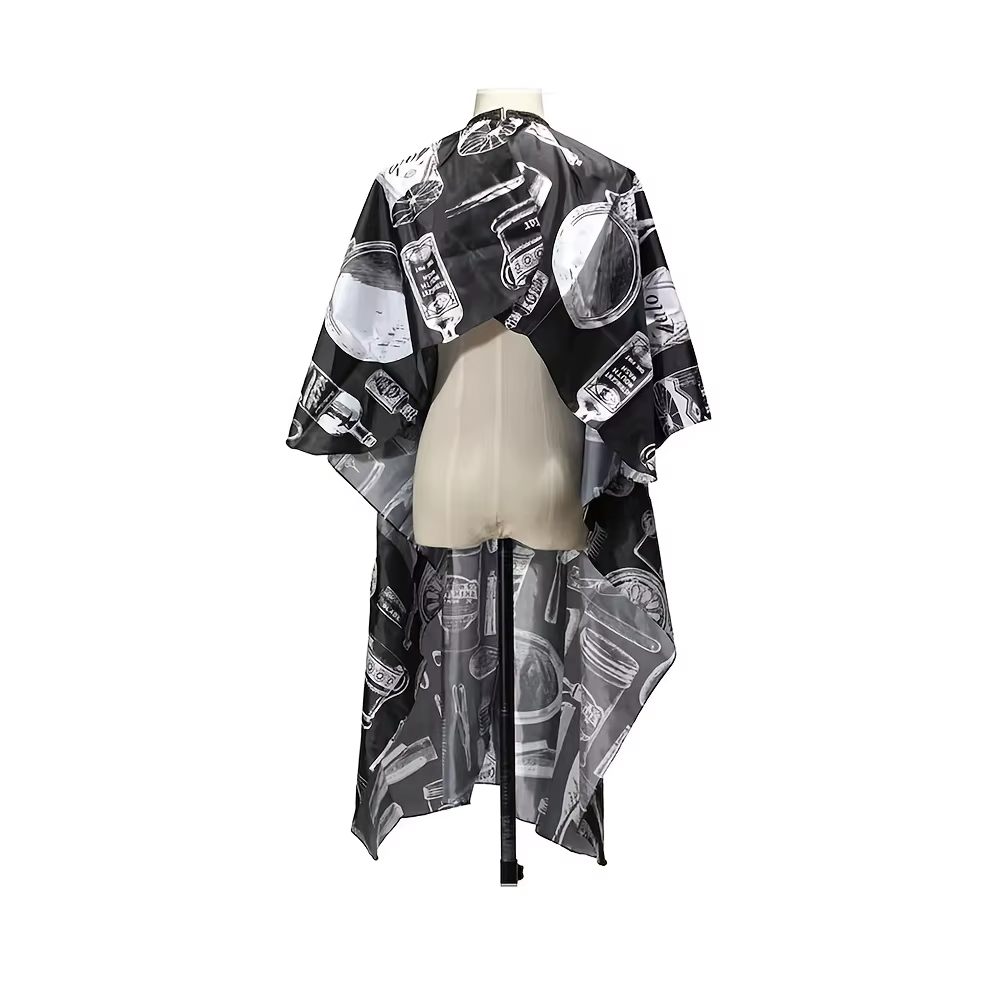 Cape de barbier professionnelle pour la coiffure – Bavoir imperméable et antiadhésif pour permanente/teinture avec impression élégante