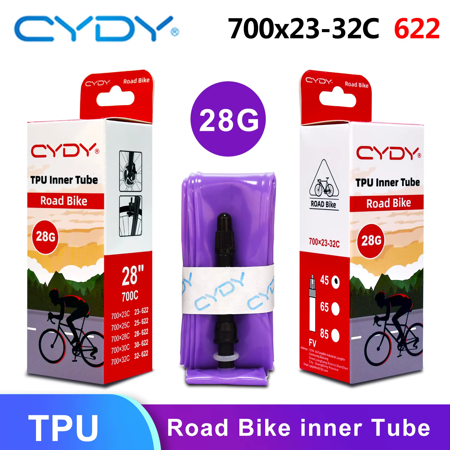 Chambre à air intérieure en TPU CYDY 700C pour vélo