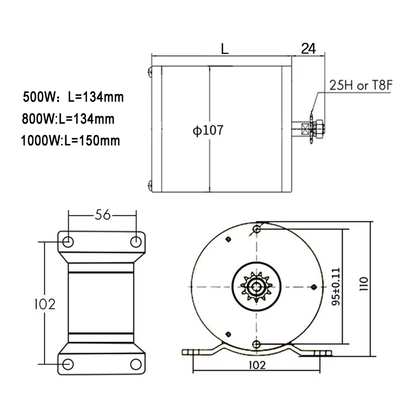 Moteur de scooter électrique 500W 800W 1000W