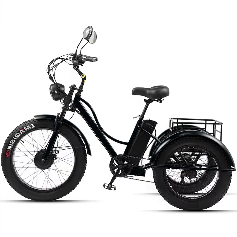 24 pouces gros pneu puissant vélo électrique pour hommes 750w Cargo Tricycle