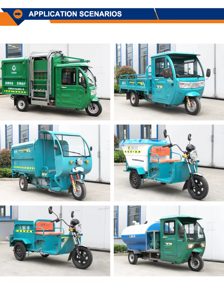Tricycle électrique à trois portes et 3 roues ouvertes de 1.9m pour adultes
