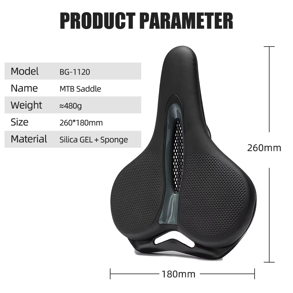 VTT Selle De Vélo Respirant Grand Butt Coussin En Cuir Surface Siège Montagne