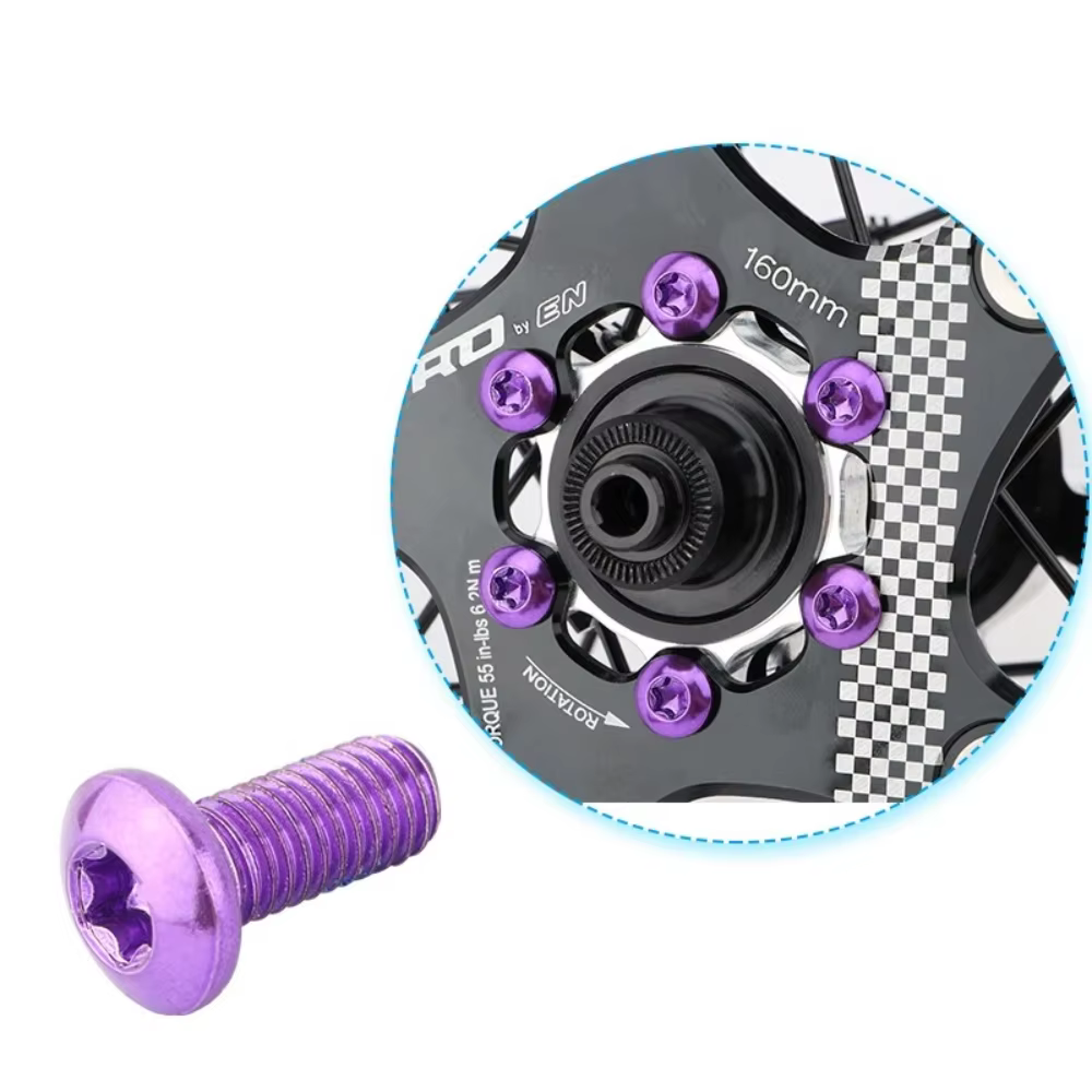 Rotor de frein à disque de vélo T25 rouge/bleu/vert/violet/or/vis plaquées en alliage d'acier pour vtt