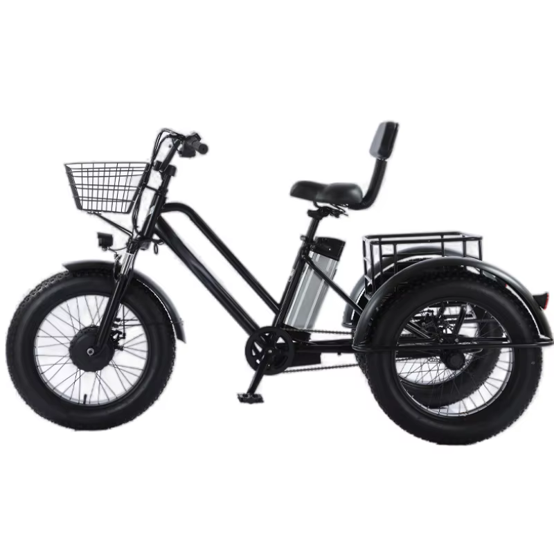 Vélo électrique à trois roues en acier à haute teneur en carbone