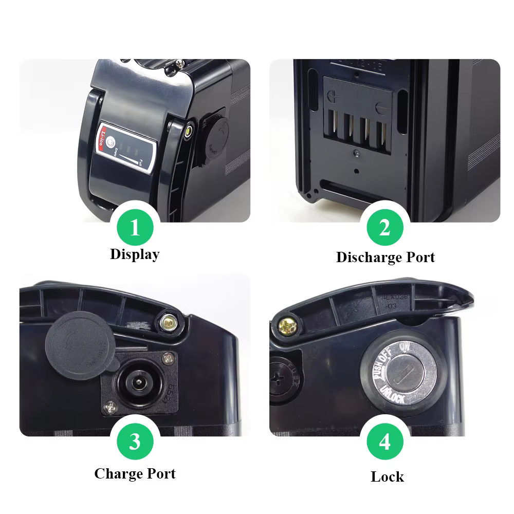 Batterie lithium-ion JETECH JT-EBB10-21 36V 10Ah 10.4Ah pour vélo électrique Moovy