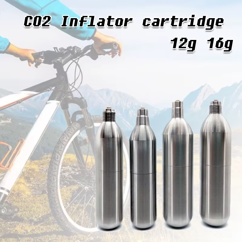 Cylindre de co2 Rechargeable 12g 16g cartouches de CO2 recharge gonfleur de CO2 pour pneus de vélo équipement de brassage avec filetage non fil