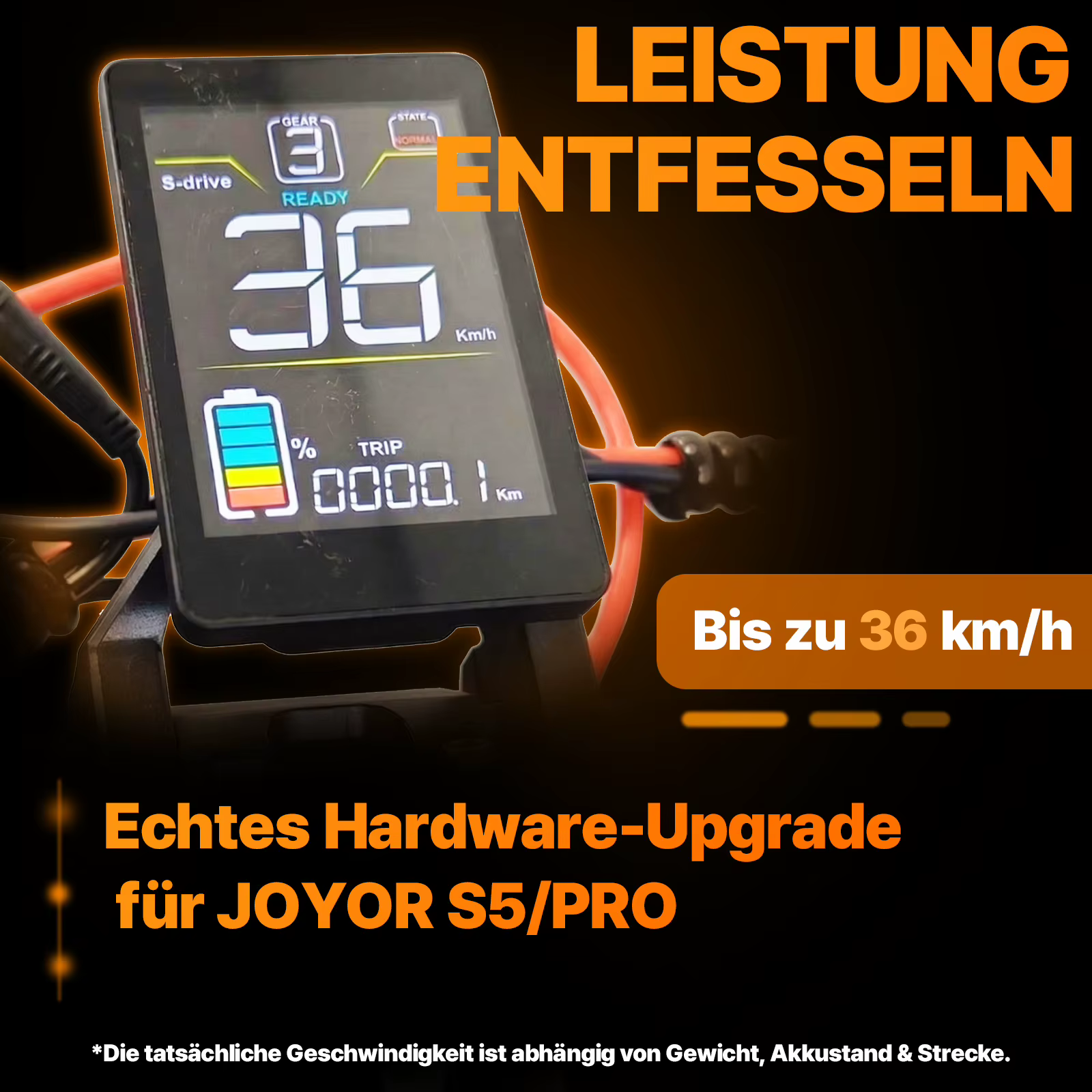 Kit de déblocage de vitesse JOYOR S5 ABE/Pro 36 km/h pour trottinette électrique - Mise à niveau du contrôleur et de l'écran