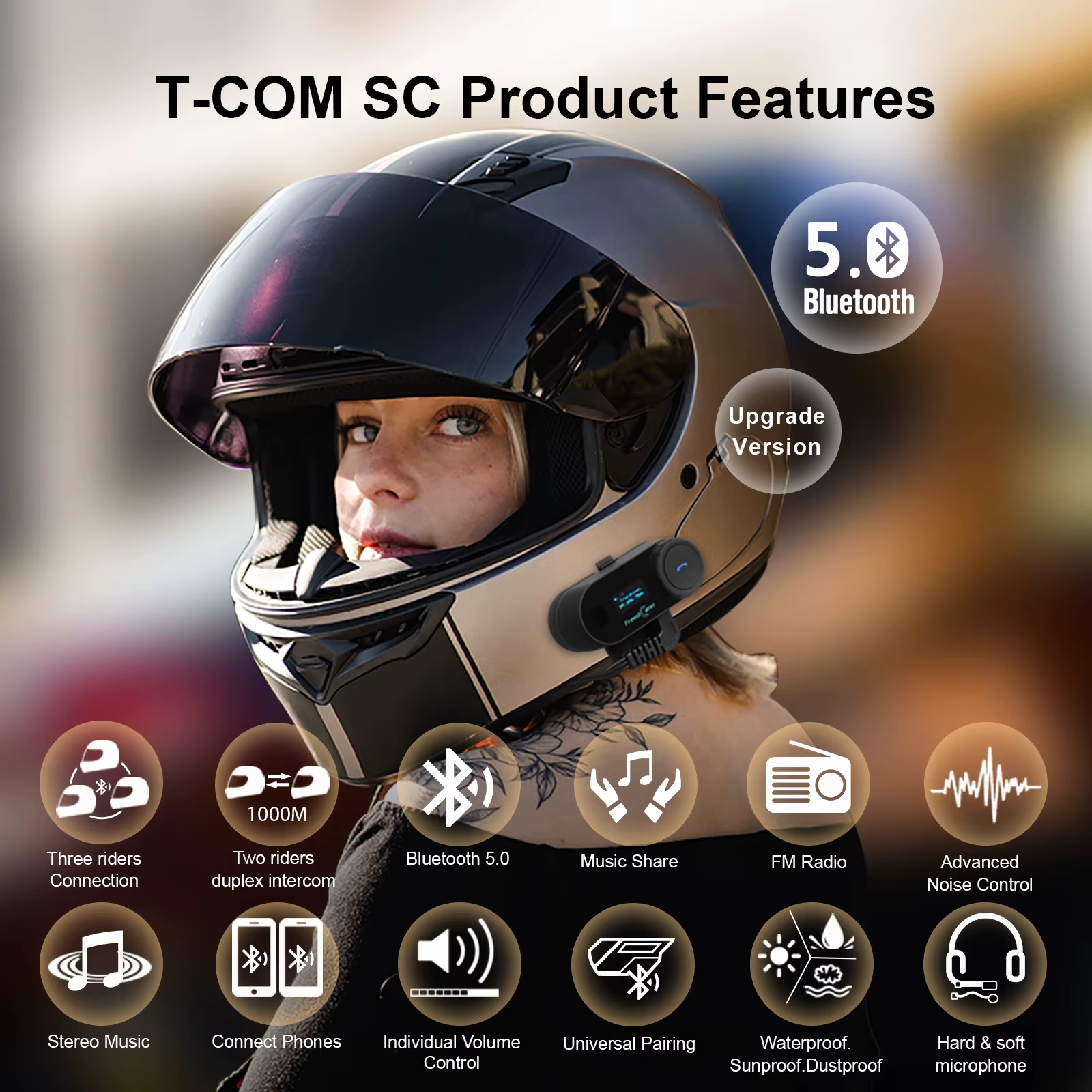 Bluetooth moto Interphone casque