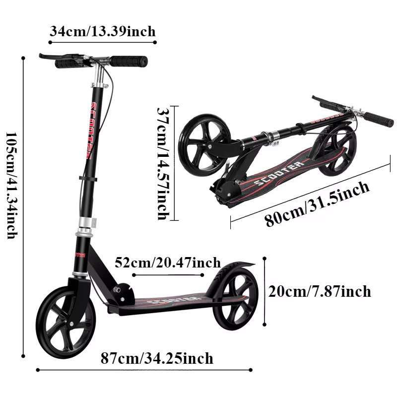 Trottinette Portable Pliable avec Guidon Réglable pour Enfant