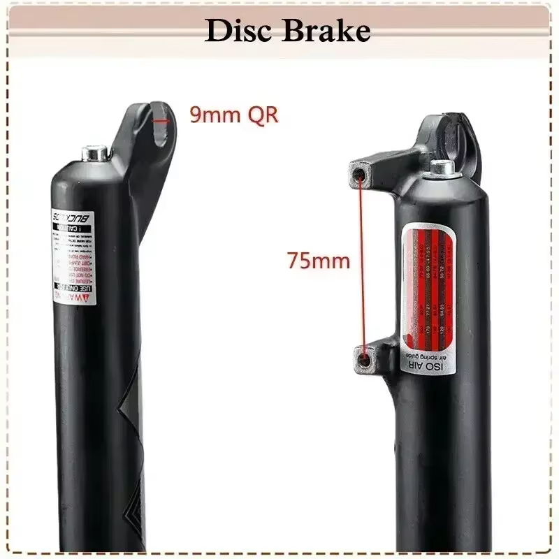 BUCKKub26X4.0-Fourche de vélo à suspension pneumatique