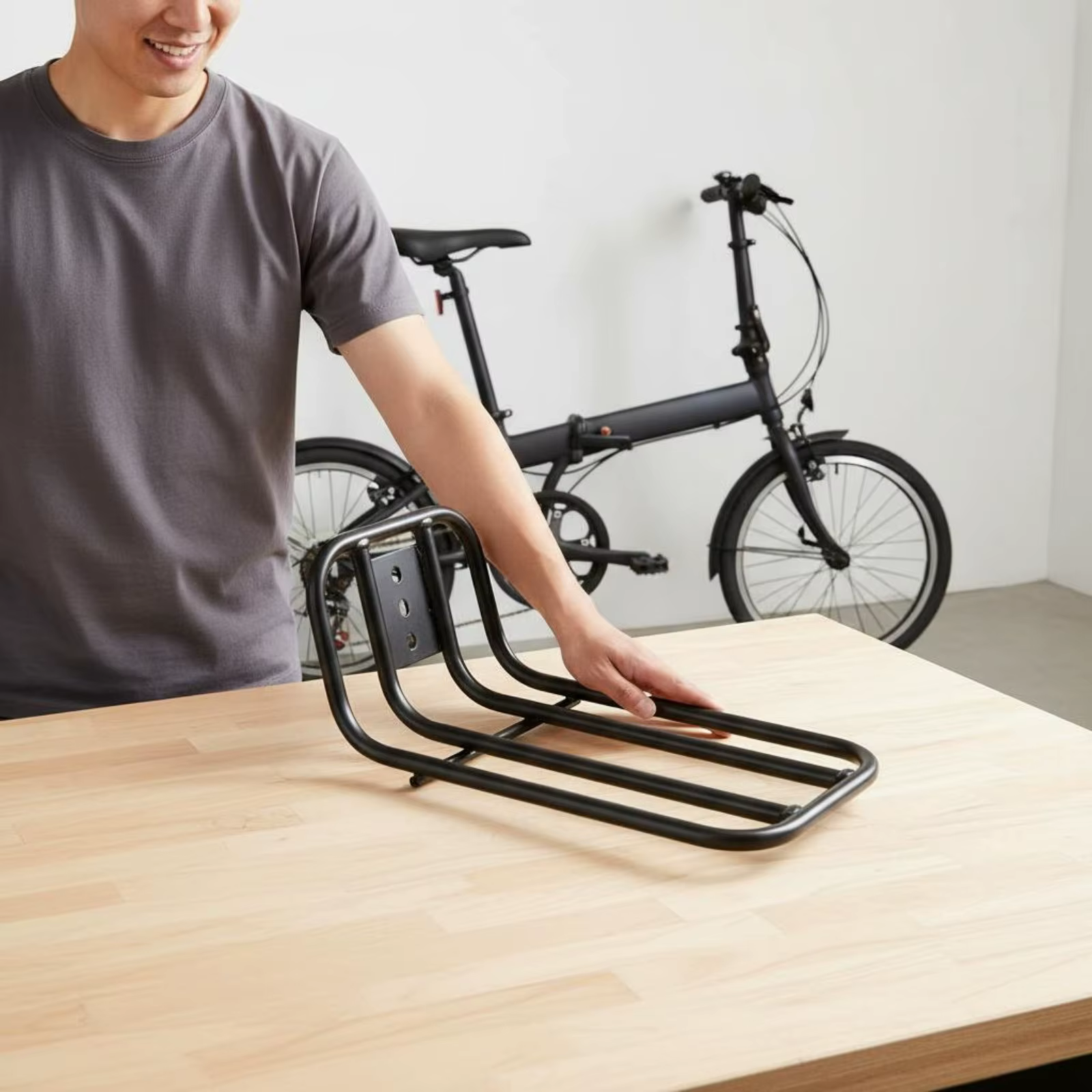 Porte-bagages avant pliable pour vélo