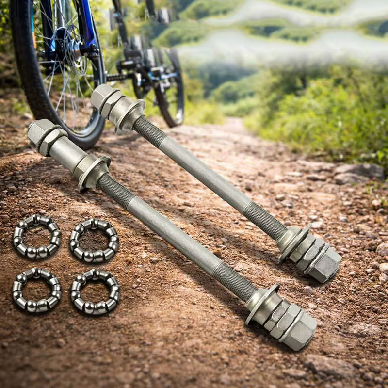 Ensemble complet d'essieux de vélo avant et arrière