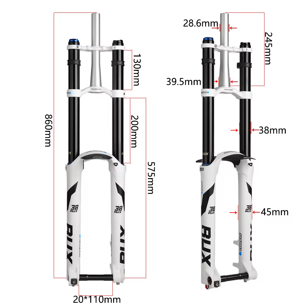 SUNTOUR RUX38 fourche avant de vélo de montagne 29 pouces 200mm voyage DH Double Suspension d'épaule