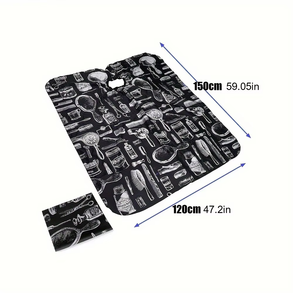 Cape de barbier professionnelle pour la coiffure – Bavoir imperméable et antiadhésif pour permanente/teinture avec impression élégante