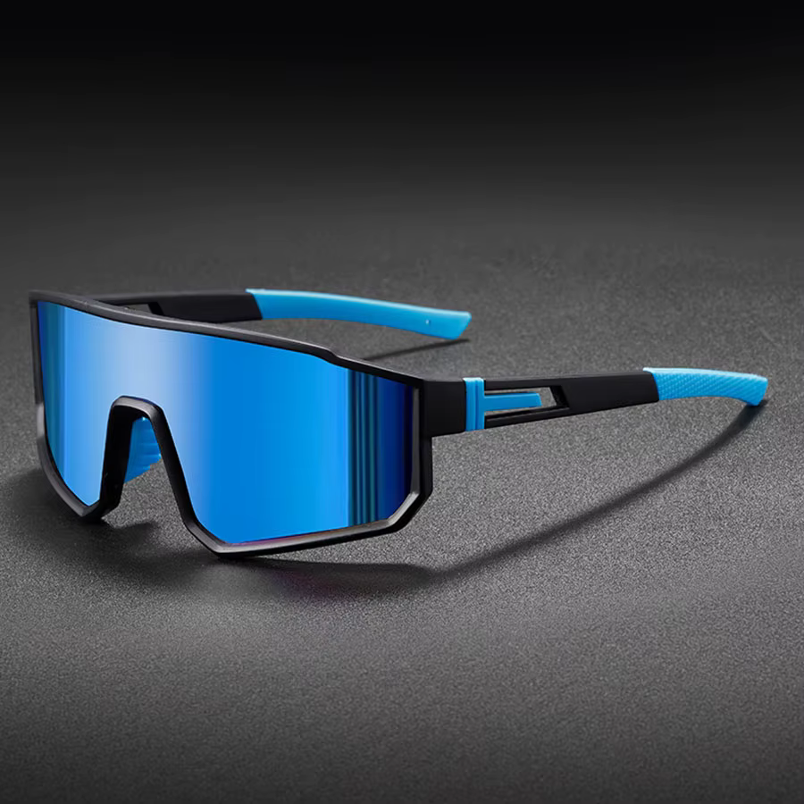 Lunettes de cyclisme surdimensionnées pour hommes, lunettes de soleil coupe-vent avec revêtement coloré, pour sports de plein air, moto