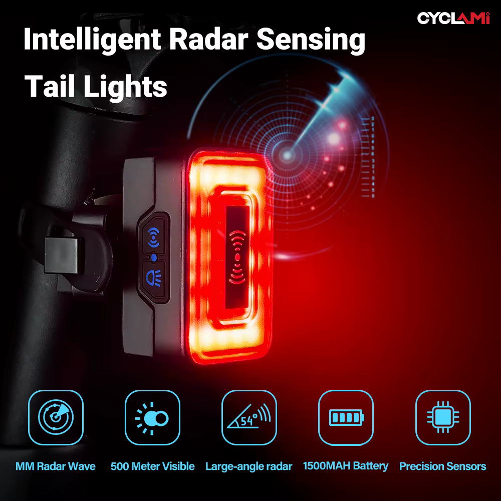 CYCLAMI – feu arrière de vélo Intelligent avec Radar