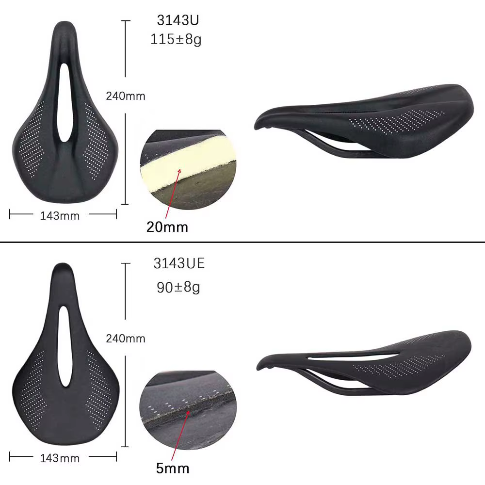 Elitaone-Selle de vélo de route en carbone nu