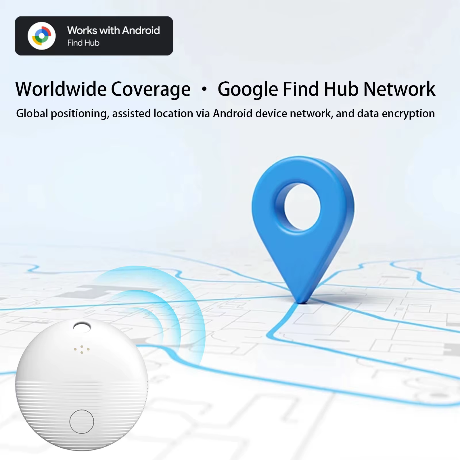 Traceur GPS Google Find My, localisateur Bluetooth portable pour vélo et clés, anti-perte pour Android et Airtag