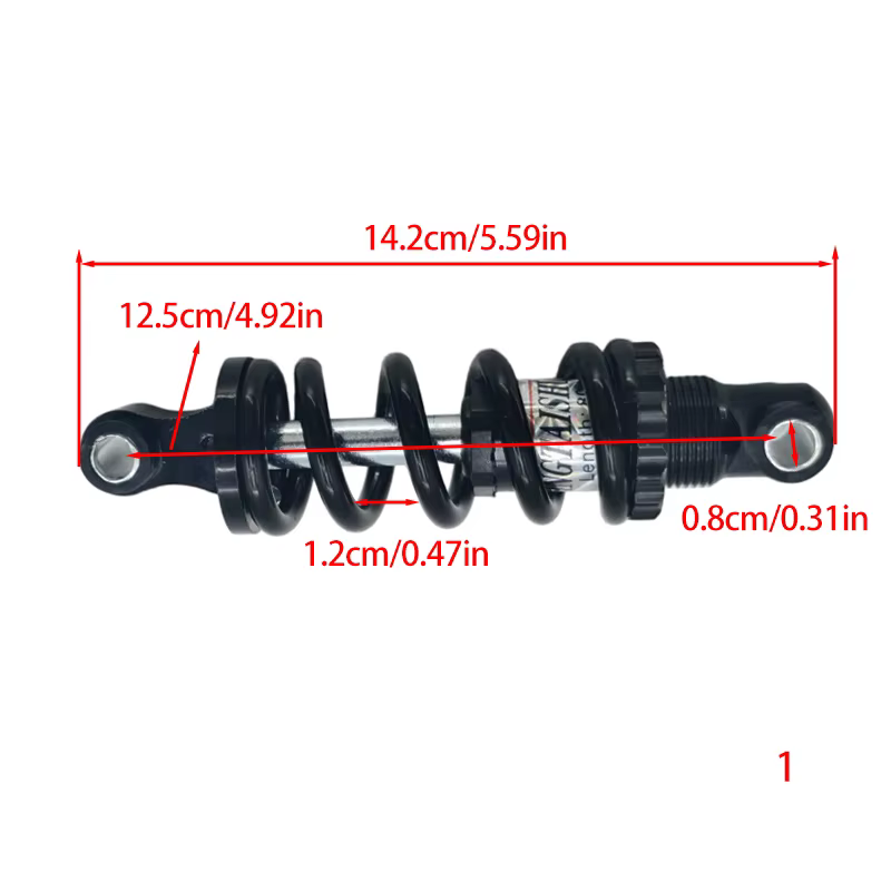 Amortisseurs 125MM noirs pour trottinettes électriques – Amortisseur à ressort de haute qualité
